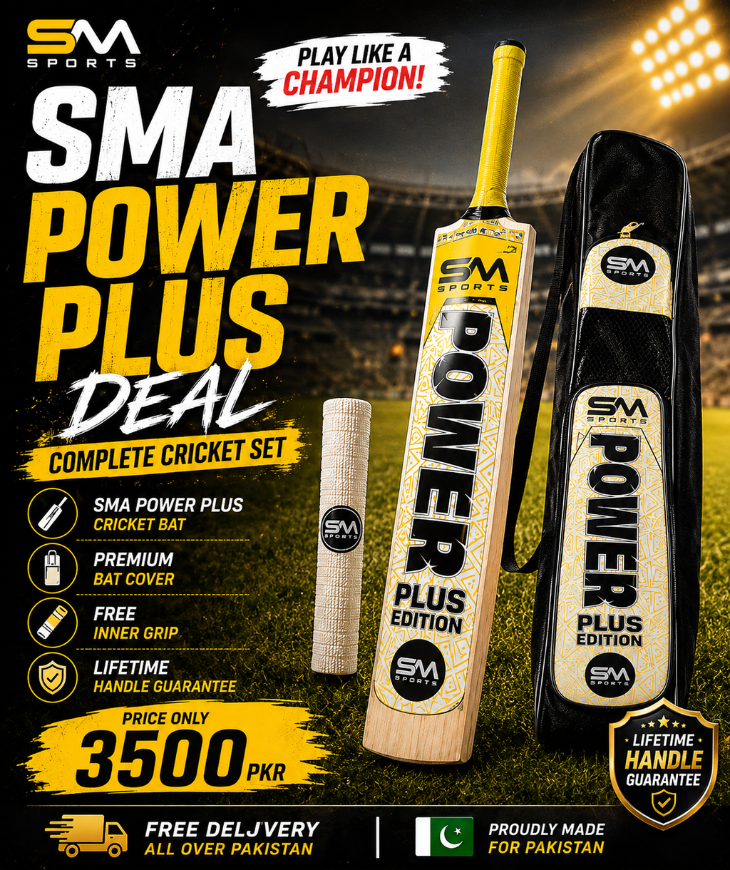 SM Power Plus Edition Cricket Bat with Premium Cover – Lifetime Handle Warranty | Pakistan