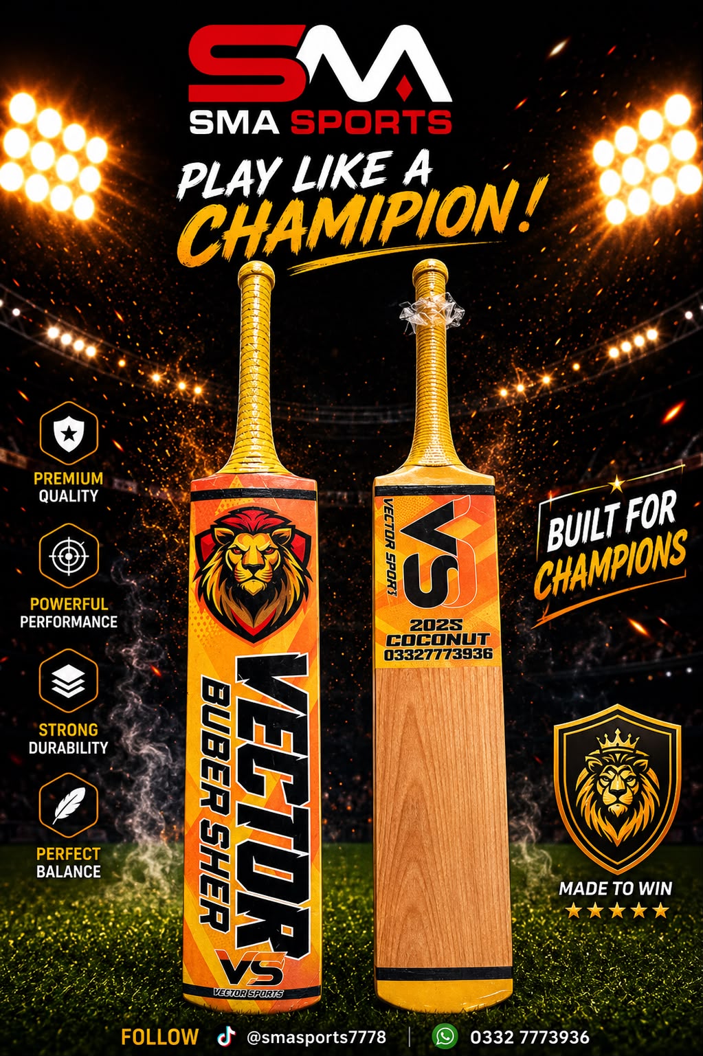 Vector Lion Edition Coconut wood Bat