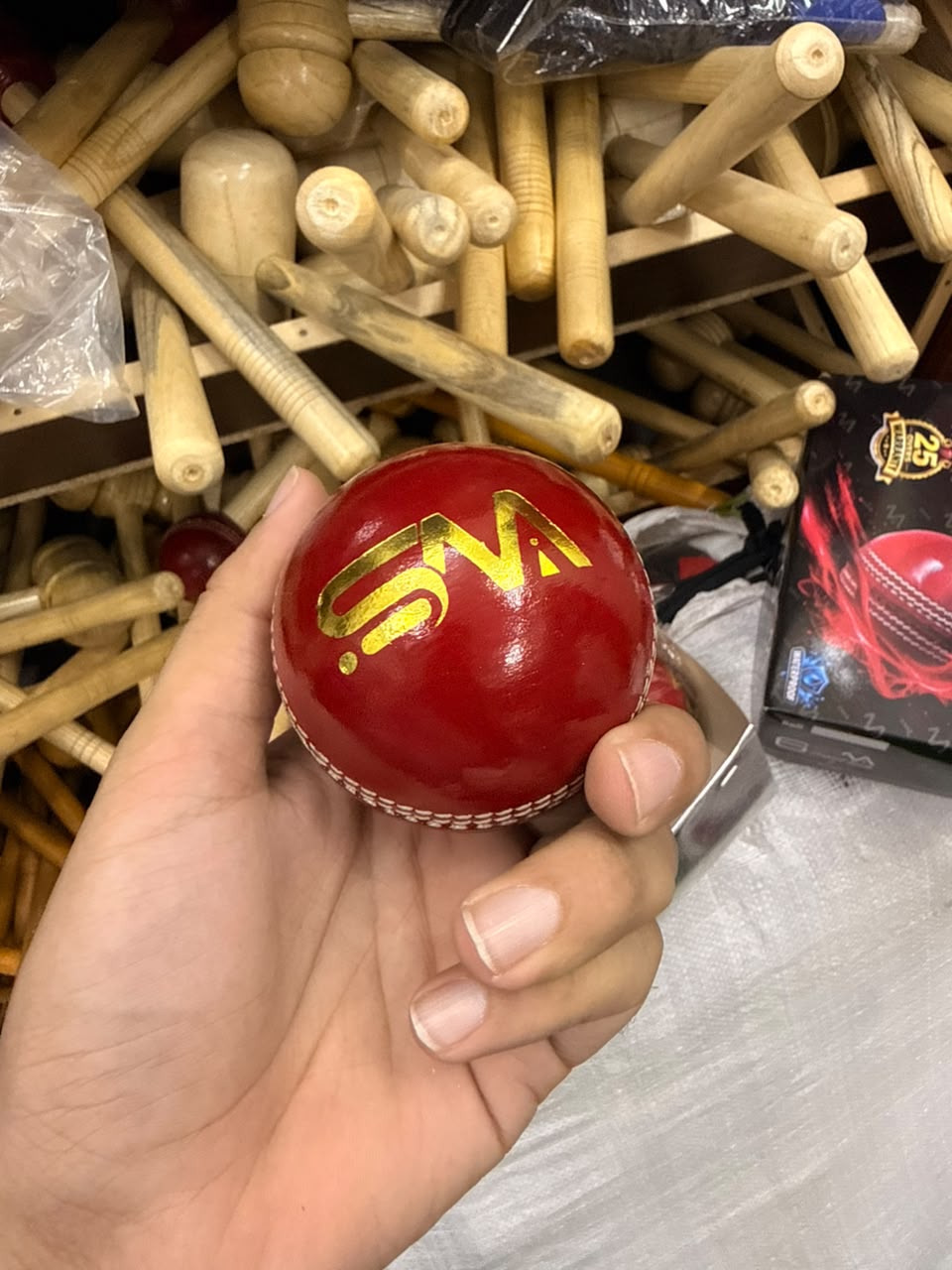 (Pack Of 6) 40 Overs Money Back Gaurentee Hard Ball 2 PIece Red Color